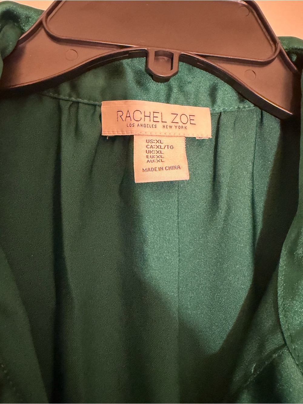 Rachel Zoe Satin Green Shirt